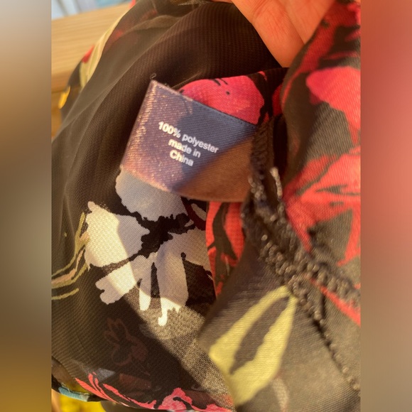 Lane Bryant Women’s Black Multicolor Floral Sheer High Low Blouse Sz 2X - Picture 7 of 11